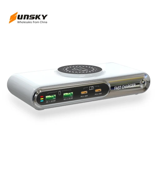 6 in 1 72W Multifunctional Smart Charger with LED Ambient Light — Chargers, F9A