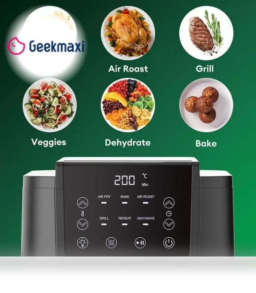 6-in-1 Smart Air Fryer and Toaster, 5L, 1500W — Air Fryers, Chefree