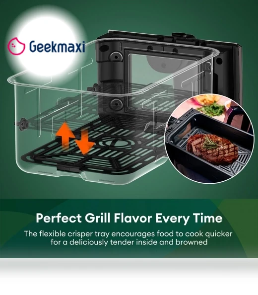 Dual Air Fryer with Viewing Window, 8L Family Sized, Nonstick, 8-in-1 Smart Programmes — Air Fryers, Chefree