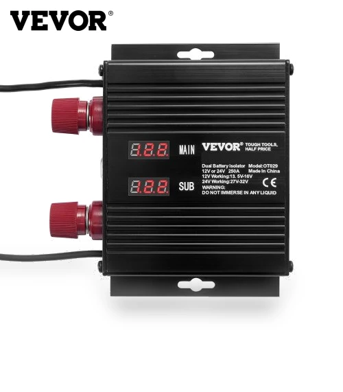 250 AMP Dual Battery Smart Isolator with LCD Screen — Switches, VEVOR