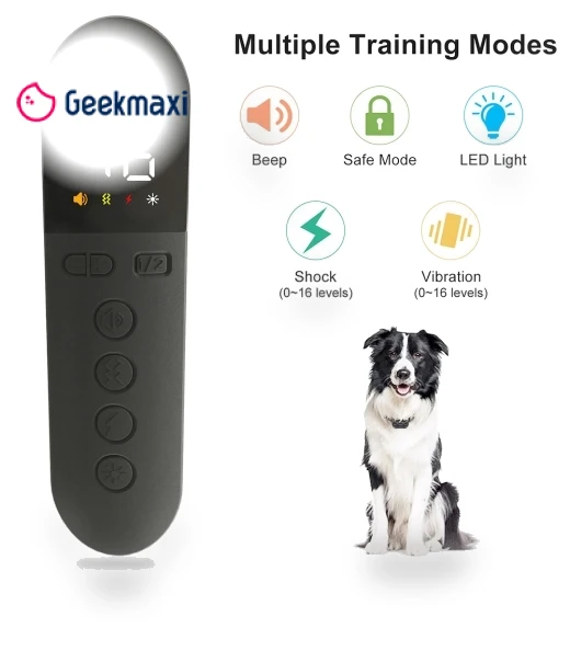 Intelligent Dog Training Device with Two-Color Light Design, Ultrasonic Dog Training, IPX7 Waterproof — Training Collars, NONAME