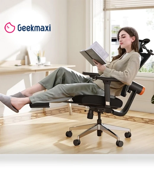 Ergonomic Chair with Footrest, Auto-Following Backrest Headrest, Adaptive Lower Back Support - Black — Back & Seat Cushions, NEWTRAL