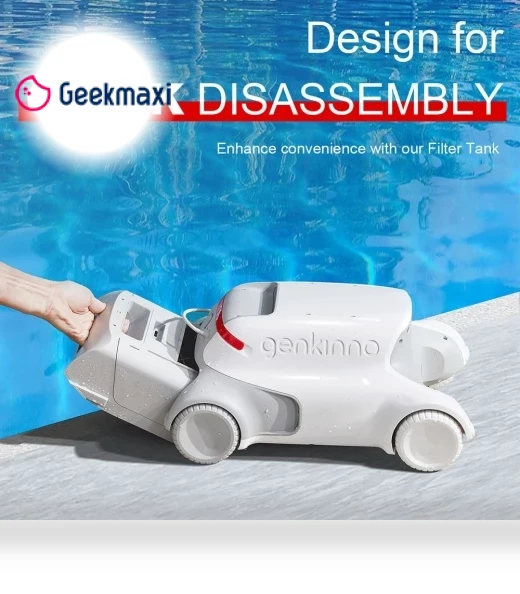 Cordless Robotic Pool Vacuum Cleaner with Smart Navigation — Automated Pool Maintenance, Genkinno