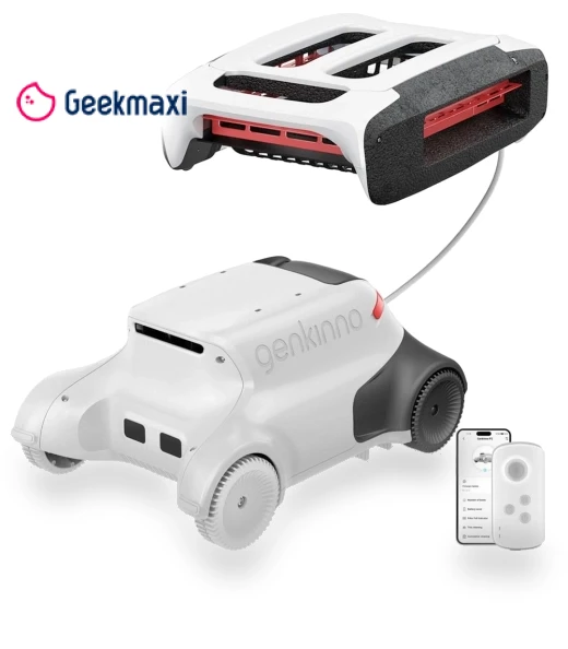 Robot Pool Vacuum with 2500GPH Suction Power and Smart Navigation — Automated Pool Maintenance, Genkinno
