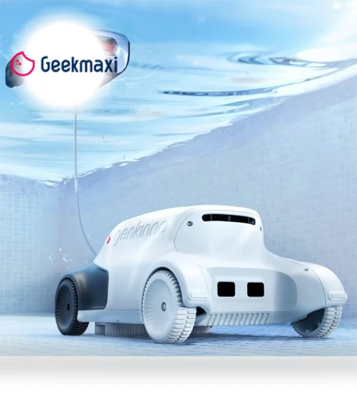 Robot Pool Vacuum with 2500GPH Suction Power and Smart Navigation — Automated Pool Maintenance, Genkinno