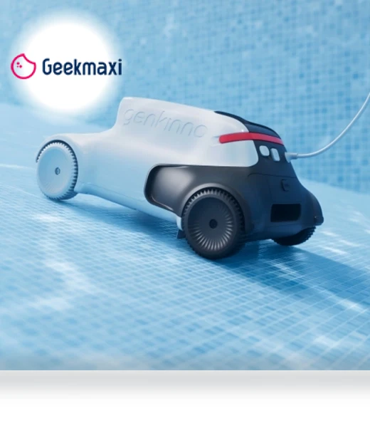 Robot Pool Vacuum with 2500GPH Suction Power and Smart Navigation — Automated Pool Maintenance, Genkinno
