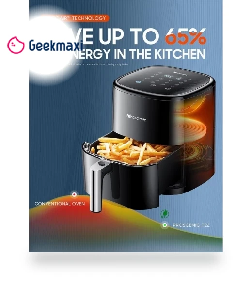 Smart Electric Air Fryer Oil-Free Non-stick Pan 5L — Air Fryers, Proscenic