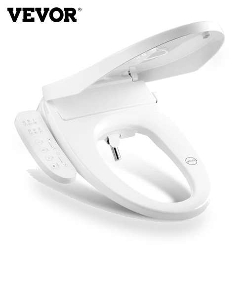 Electric Smart Heated Bidet Toilet Seat with Side Arm Control — Bathroom Essentials, VEVOR