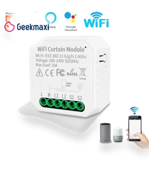 Smart Switch Controller for Curtains with WiFi, Countdown, and Timing Function — Ceiling Fan Wall Controls, NONAME
