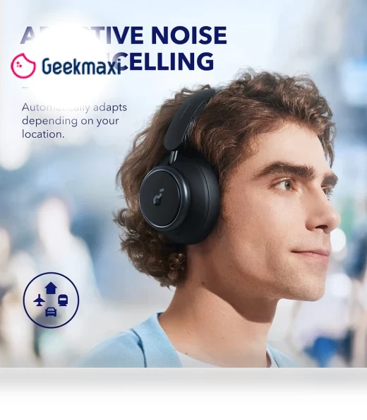 Space Q45 Headphones with Adaptive ANC, 50 Hours Playtime, Bluetooth 5.3 — Over-Ear Headphones, Anker