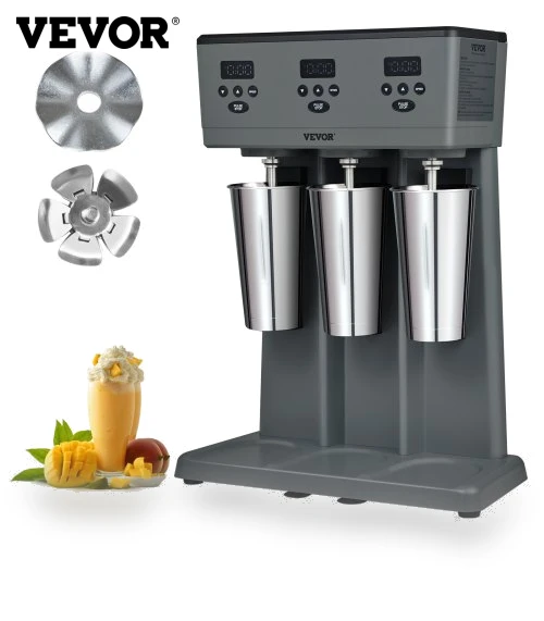Commercial Triple Head Milkshake Maker with Stainless Steel Cups — Drink Mixers, VEVOR