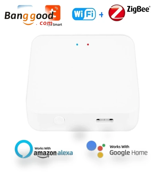 Smart Home Gateway Hub with WIFI+ZigBee, Bluetooth Mesh, Alexa Compatible — Smart Home Hubs & Controllers, Tuya