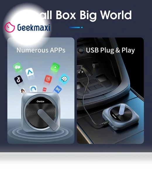 Wired to Wireless Android Auto Ai Box — Stereo Receivers, Ownice
