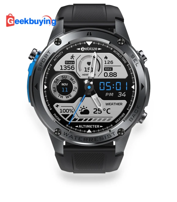 Stratos 2 Ultra Outdoor Smartwatch, 1.43'' Screen, Sleep Health Monitoring, 170+ Sport Modes, 6 Positioning System — Smartwatches, Zeblaze