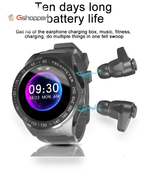 Smartwatch with True Wireless Earbuds — Smartwatches, Aipower