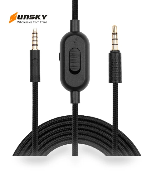 3.5mm Male to Male Gaming Headset Audio Cable with Wire-controlled — Headsets