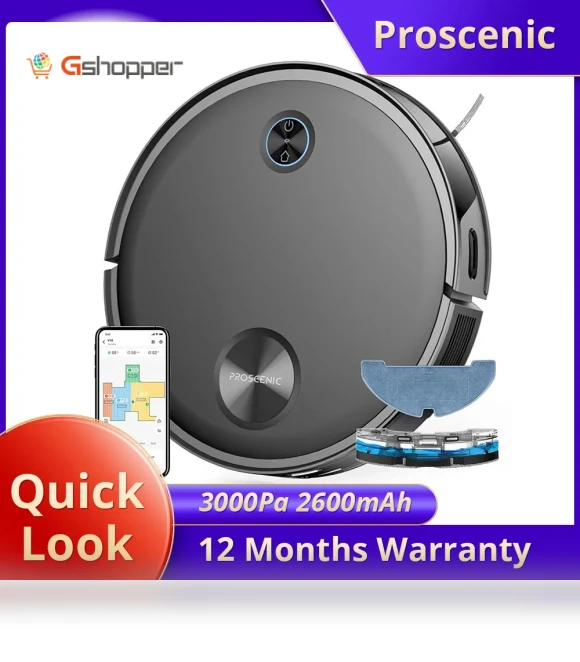 3-in-1 Robot Vacuum: Vacuum, Sweep, Mop All-in-one — Smart Cleaning Robots, Proscenic