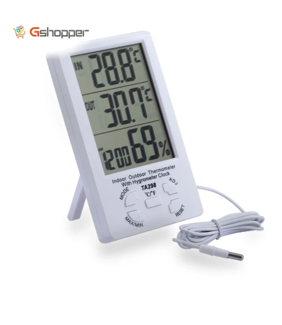 Digital LCD Humidity and Thermometer with Extra Sensor Cable — Home Climate Control