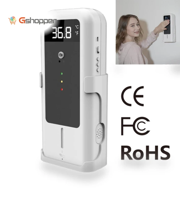 Infrared Thermometer and Automatic Infrared Sensor Sterilization Dispenser with Tripod Mount Holder — Non-Contact Temperature Measurement