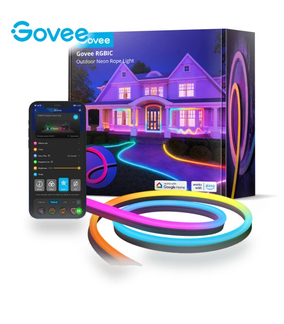 RGBIC Outdoor Neon Rope Light 10m — Outdoor String Lights, Govee