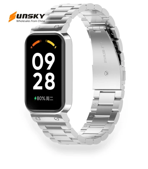 Stainless Steel Watch Band with Metal Frame — Smartwatch Straps, Xiaomi