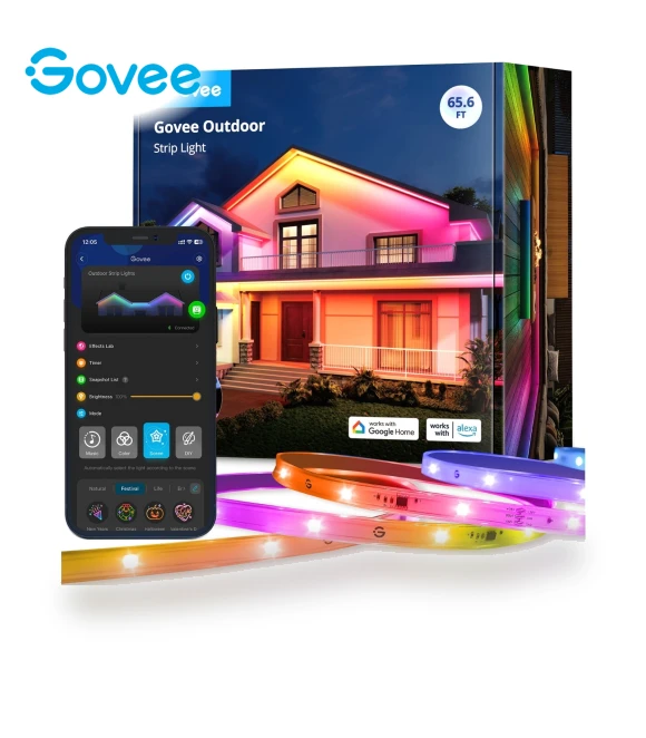 Wi-Fi RGBIC Outdoor Strip Lights — Garden Illumination, Govee
