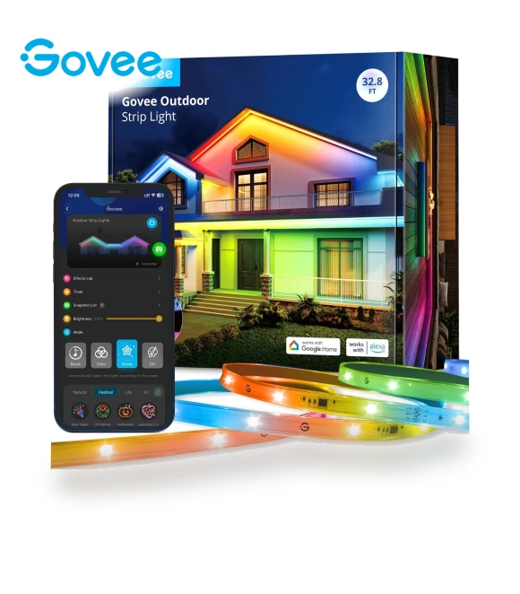 Wi-Fi RGBIC Outdoor Strip Lights — LED Strips, Govee