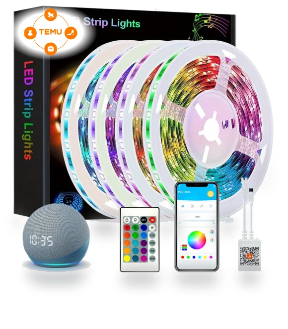 100ft Smart LED Strip Lights with WiFi, Alexa, and Google Assistant Compatibility — LED Strips