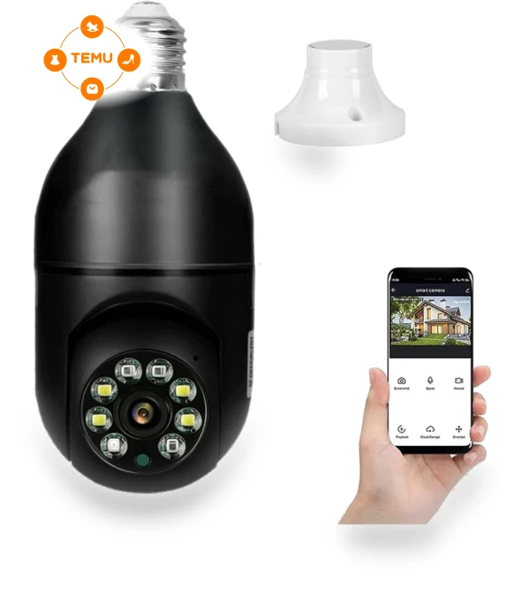 Wireless 1080p Light Bulb Camera Wi-Fi IR Night Vision — Security Cameras