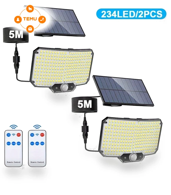 234 LED Outdoor Solar Lights with Motion Sensor — Outdoor Security & Flood Lighting