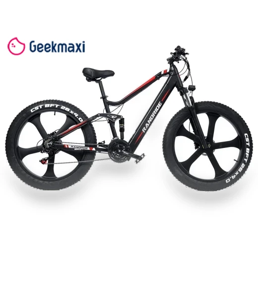 Electric Bike, 26'' Fat Tire, 1000W Brushless Motor, 48V13.6Ah Battery, 45km/h Max Speed — Electric Self-Balancing Scooters, RANDRIDE