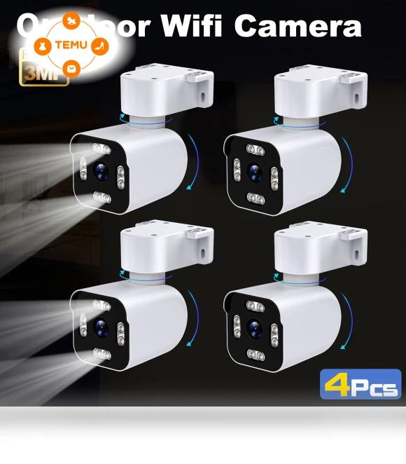 2K HD Outdoor WiFi Cameras for Home Security - 4 Pack — Security Cameras