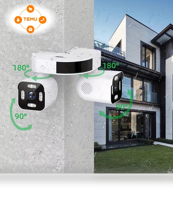 Dual Lens Security Camera Outdoor 2.4G WiFi, Bullet Surveillance Camera with Motion Sensor — Outdoor Security Cameras