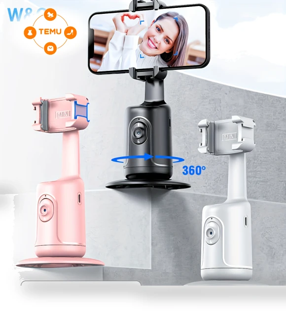 360° Face Mount Smart Tracking Tripod for Vlog Live Streaming — Tabletop & Travel, Required