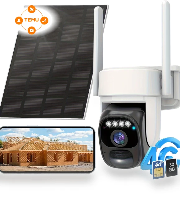 4G LTE Solar Cellular Security Camera with Local SIM & SD Card — Smart Home Security
