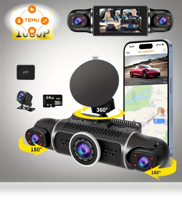4 Channel Dash Camera with WiFi GPS, 1080p Resolution, Super Clear Night Vision — Dashboard Cameras