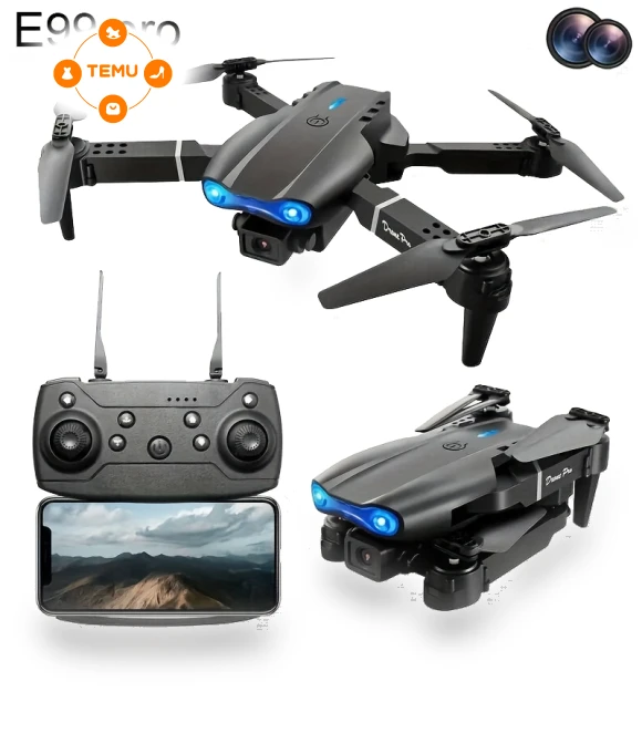 Dual Battery Aerial Photography Drone with Dual Camera, Foldable Four-axis Remote Control Aircraft — Drones, E99pro