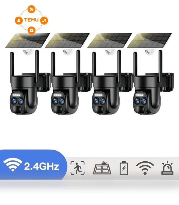 4K Solar Security Camera Wireless Outdoor with Auto Tracking — Security Cameras