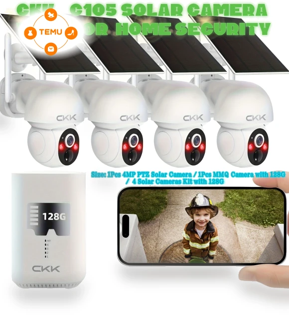 4MP PTZ Solar Security Camera Outdoor — Security Cameras