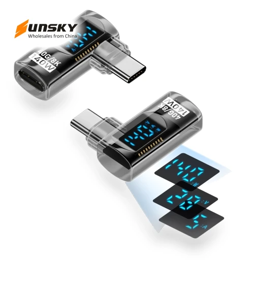 Smart Digital Display Side Bend Charging Adapter — Chargers & Adapters