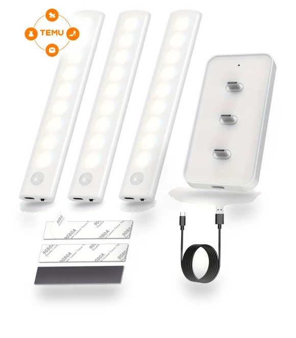 Dimmable Wireless LED Closet Light with Motion Sensor - 3 Pieces — Step Lights