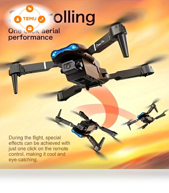 Dual Camera Drone with Foldable Remote - USB Rechargeable, 80m Height, 135g — Drones, E99