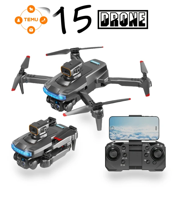 Remote Control Drone with Camera, 360° Brushless Folding, Tricopter Obstacle Avoidance — Drones