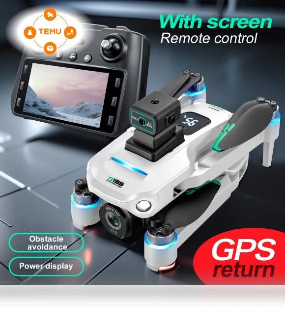 GPS Drone with Dual Cameras - 45 Min Flight, Foldable Design — Drones, Long