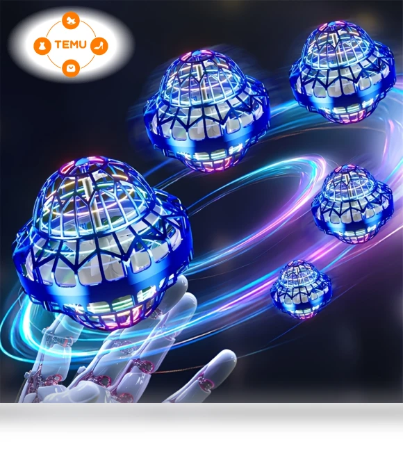 UFO Flying Ball Toy with LED Light, Hand Controlled Smart Induction Flying Ball — Flying Toys
