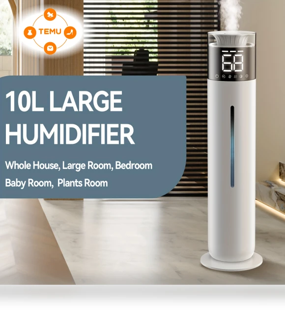 Smart Humidifier for Home Large Room Bedroom, 10L Capacity, Covers Up To 600ft² — Air Moisturizers