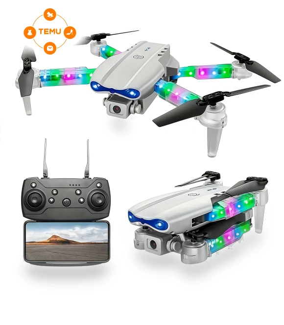LED Drone with Dual Cameras - Foldable Remote Control Quadcopter — Drones, E99
