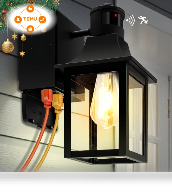 Porch Lights with GFCI Outlet and Motion Sensor — Outdoor Security & Flood Lighting, Hihuos
