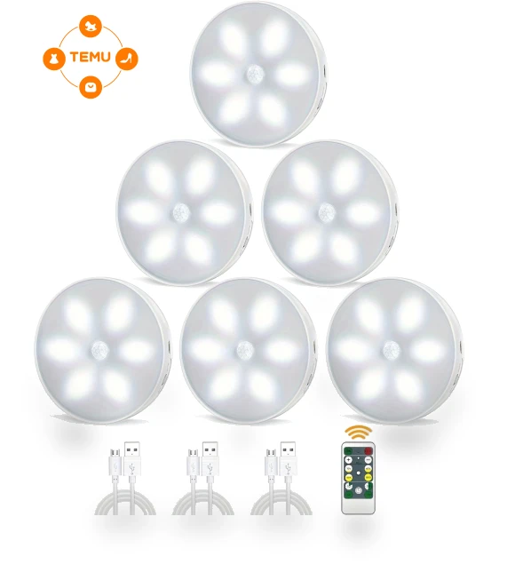 LED Closet Light with Motion Sensor, Wireless USB Rechargeable, Dimmable — Under-Cabinet Lights