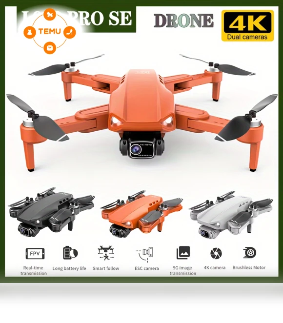 Professional GPS Drone with 4K HD Dual Camera and Backpack — Drones